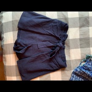 Self tie front shorts